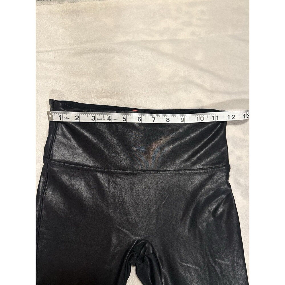 SPANX Body-Control Black Coated Faux Leather High‎ Waist Ankle Leggings Size S - Picture 7 of 8